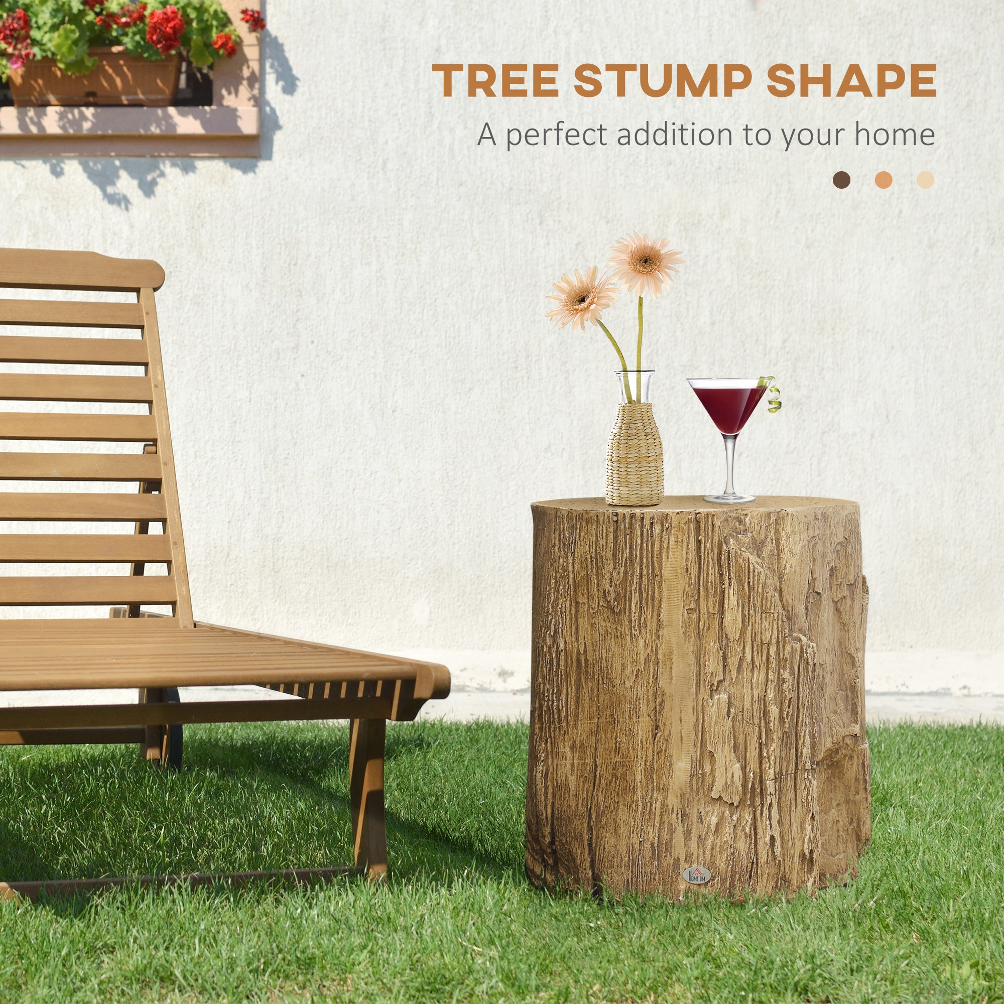 HOMCOM Concrete Finish Side Table, Lightweight Accent Table, 17