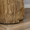 HOMCOM Concrete Finish Side Table, Lightweight Accent Table, 17" Patio Tree Stump End Table with 4 Adjustable Feet for Indoor, Outdoor, Natural Brown