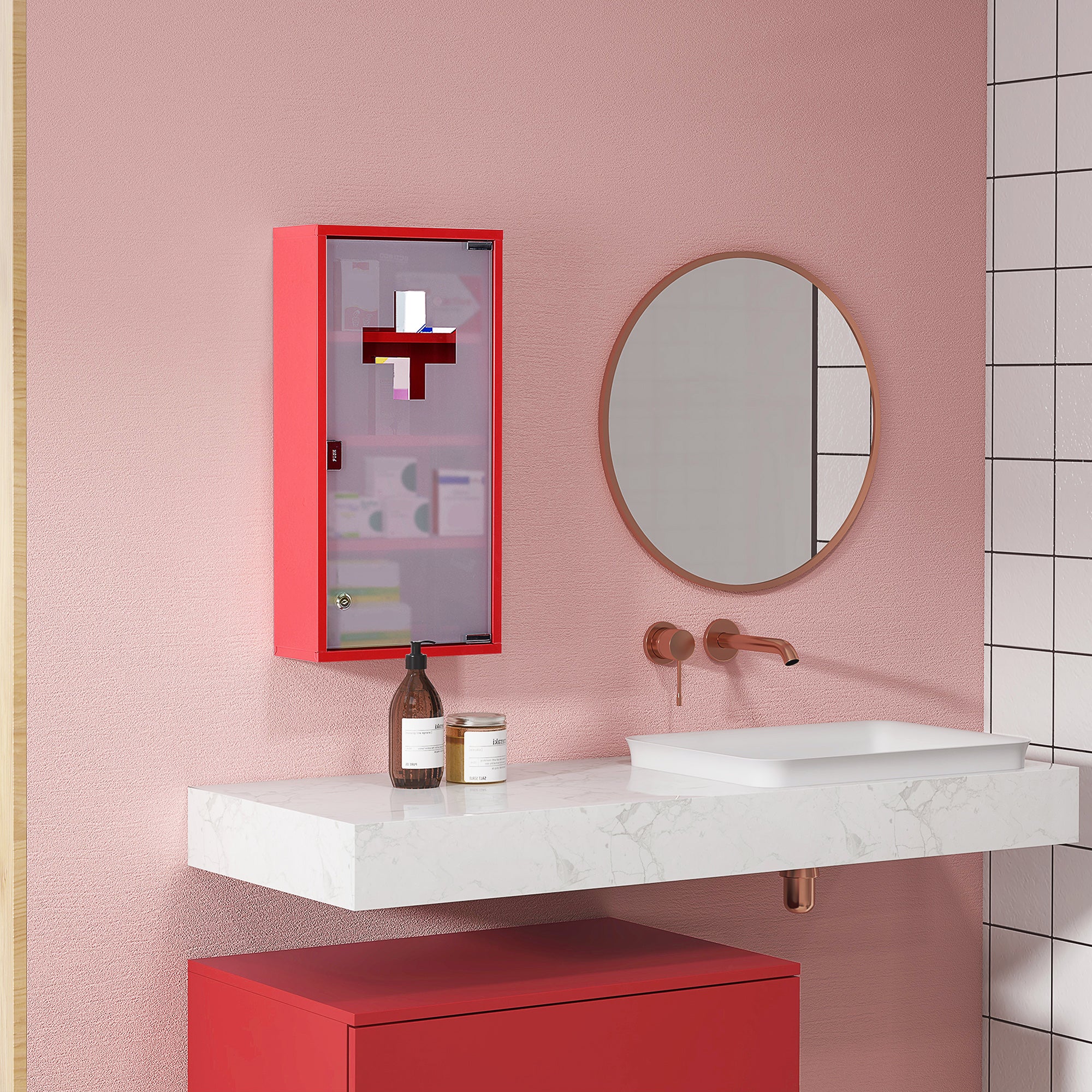 HOMCOM Locking Medicine Cabinet, 12