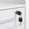 HOMCOM 3 Drawer File Cabinet with Lock and Edged Top, Lockable Filing Cabinet on Wheels with Hanging Bars for Letter and A4 Size, White