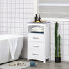 kleankin Small Bathroom Storage Cabinet, Floor Cabinet with 3 Drawers and Open Component, Narrow Bathroom Cabinet, White