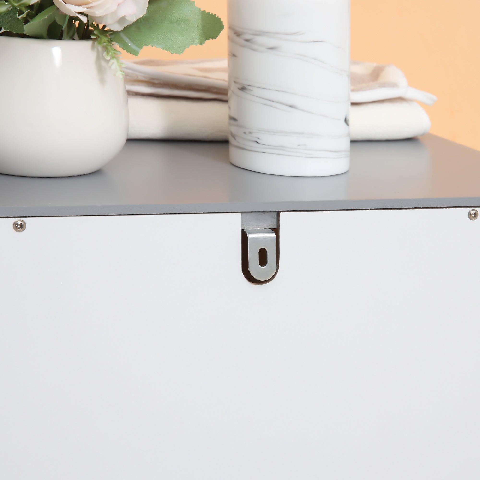 kleankin Small Bathroom Storage Cabinet, Floor Cabinet with 3 Drawers and Open Component, Narrow Bathroom Cabinet, White