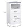 kleankin Small Bathroom Storage Cabinet, Floor Cabinet with 3 Drawers and Open Component, Narrow Bathroom Cabinet, White