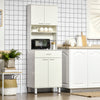 HOMCOM 71"H Freestanding Kitchen Pantry, Buffet with Hutch, Microwave Stand with Storage Cabinet, White