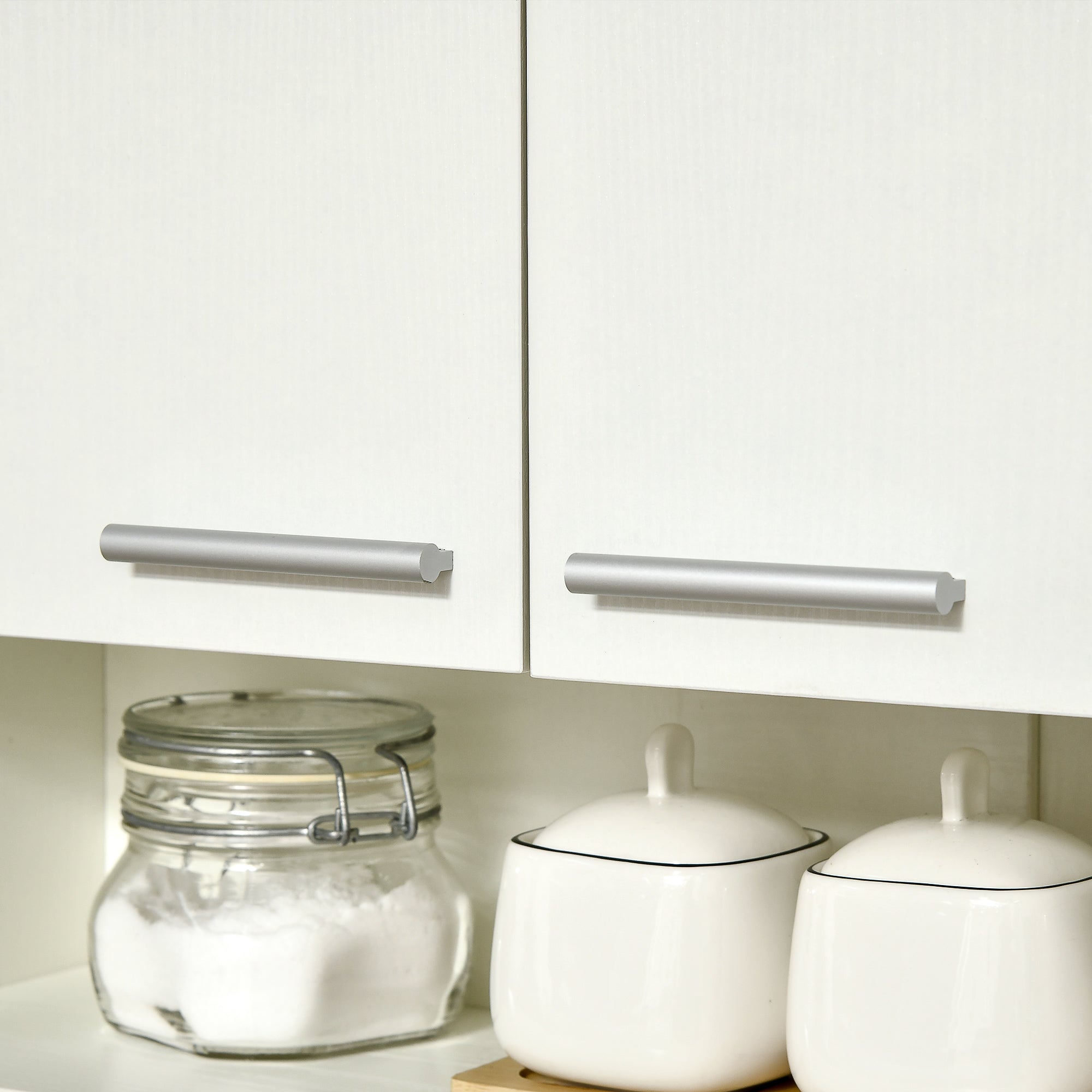 HOMCOM 71"H Freestanding Kitchen Pantry, Buffet with Hutch, Microwave Stand with Storage Cabinet, White