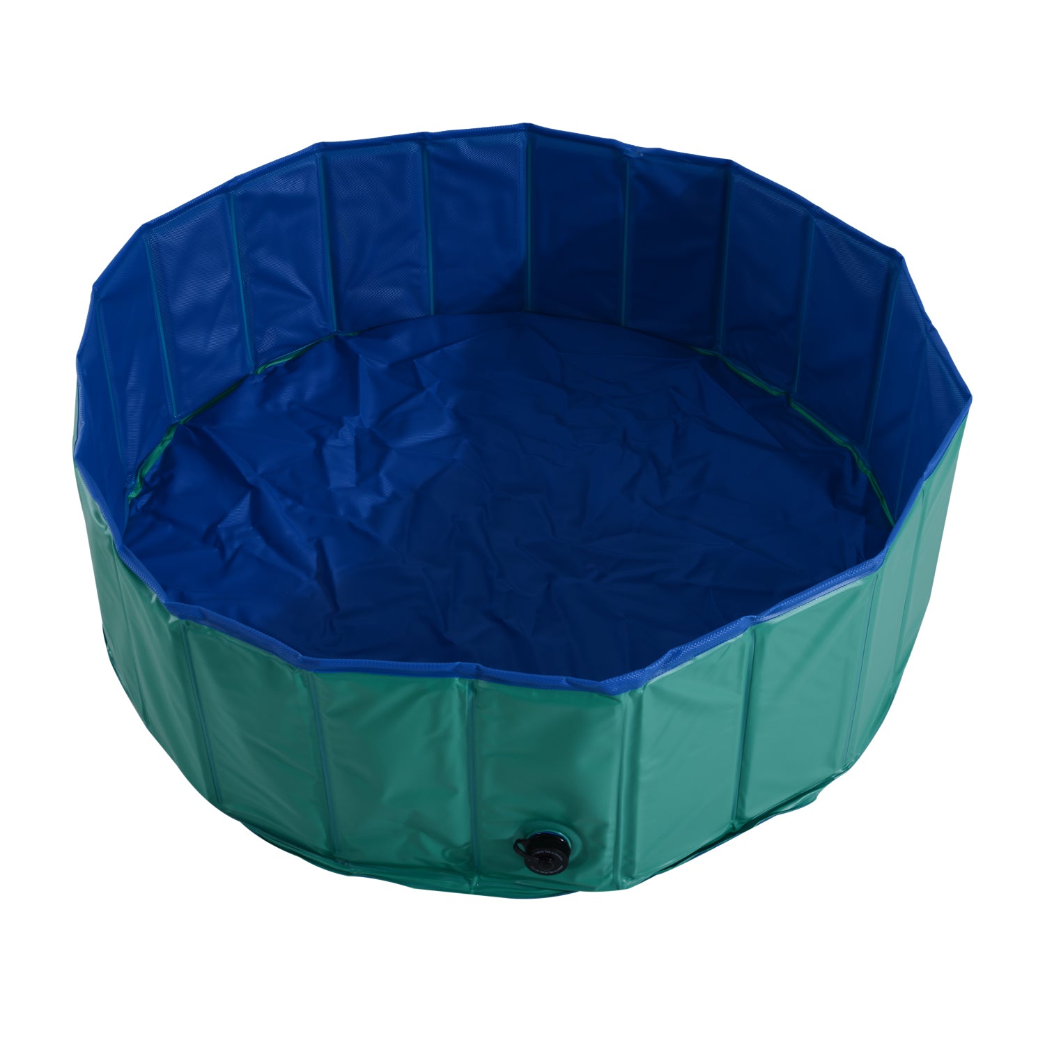 PawHut 12" x 40" All-Purpose Collapsible PVC Pet Swimming Pool / Dog Bathing Tub - Green / Blue
