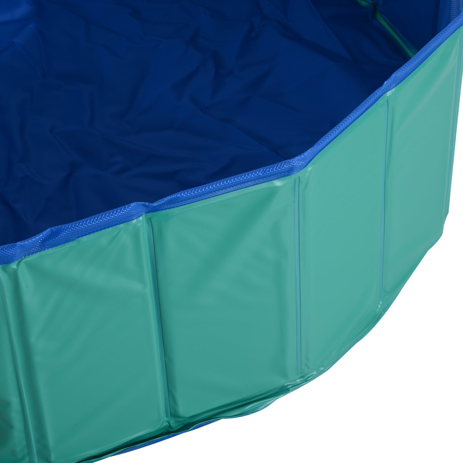 PawHut 12" x 40" All-Purpose Collapsible PVC Pet Swimming Pool / Dog Bathing Tub - Green / Blue
