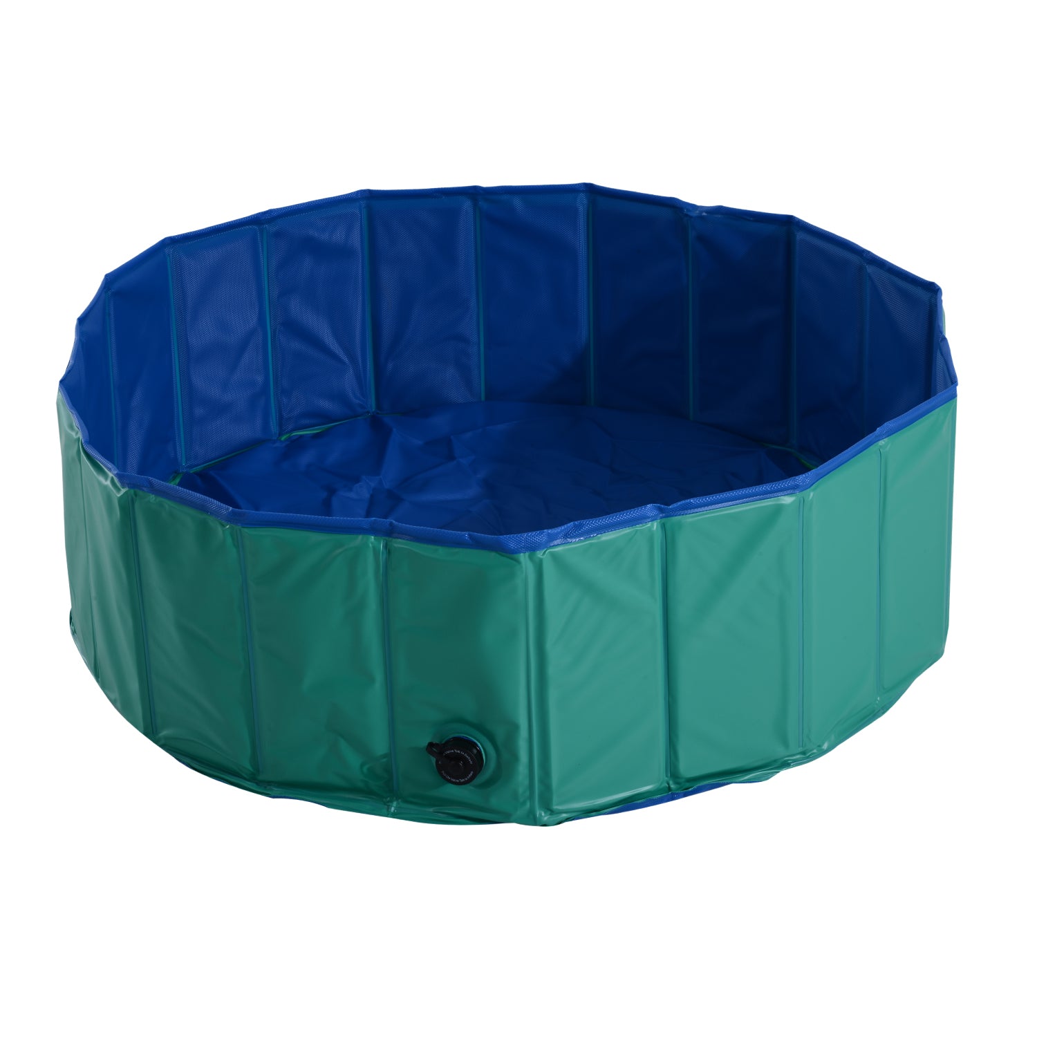 PawHut 12" x 40" All-Purpose Collapsible PVC Pet Swimming Pool / Dog Bathing Tub - Green / Blue