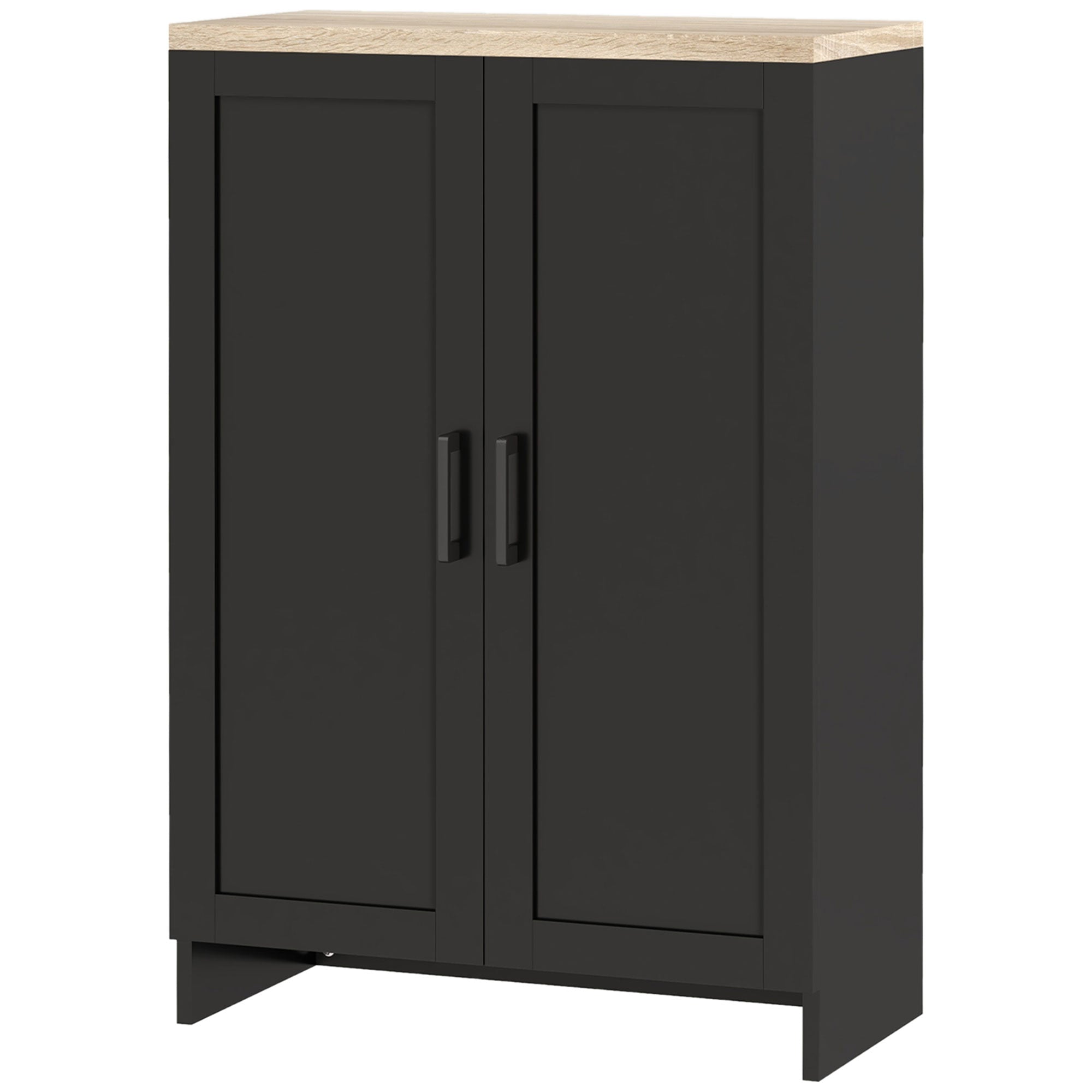 HOMCOM Modern Buffet Cabinet with Storage, 24" Narrow Sideboard, Kitchen Storage Cabinet with 2 Shaker Doors and Adjustable Shelf, Black