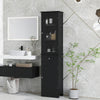 kleankin Bathroom Storage Cabinet with 3-tier Shelf Drawer, Floor Cabinet Free Standing Linen Tower Tall Slim Side Organizer Shelves, Black