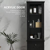 kleankin Bathroom Storage Cabinet with 3-tier Shelf Drawer, Floor Cabinet Free Standing Linen Tower Tall Slim Side Organizer Shelves, Black