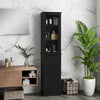 kleankin Bathroom Storage Cabinet with 3-tier Shelf Drawer, Floor Cabinet Free Standing Linen Tower Tall Slim Side Organizer Shelves, Black
