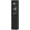 kleankin Bathroom Storage Cabinet with 3-tier Shelf Drawer, Floor Cabinet Free Standing Linen Tower Tall Slim Side Organizer Shelves, Black