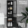 kleankin Bathroom Storage Cabinet with 3-tier Shelf Drawer, Floor Cabinet Free Standing Linen Tower Tall Slim Side Organizer Shelves, Black
