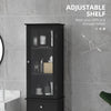 kleankin Bathroom Storage Cabinet with 3-tier Shelf Drawer, Floor Cabinet Free Standing Linen Tower Tall Slim Side Organizer Shelves, Black