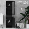 kleankin Bathroom Storage Cabinet with 3-tier Shelf Drawer, Floor Cabinet Free Standing Linen Tower Tall Slim Side Organizer Shelves, Black