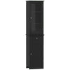 kleankin Bathroom Storage Cabinet with 3-tier Shelf Drawer, Floor Cabinet Free Standing Linen Tower Tall Slim Side Organizer Shelves, Black