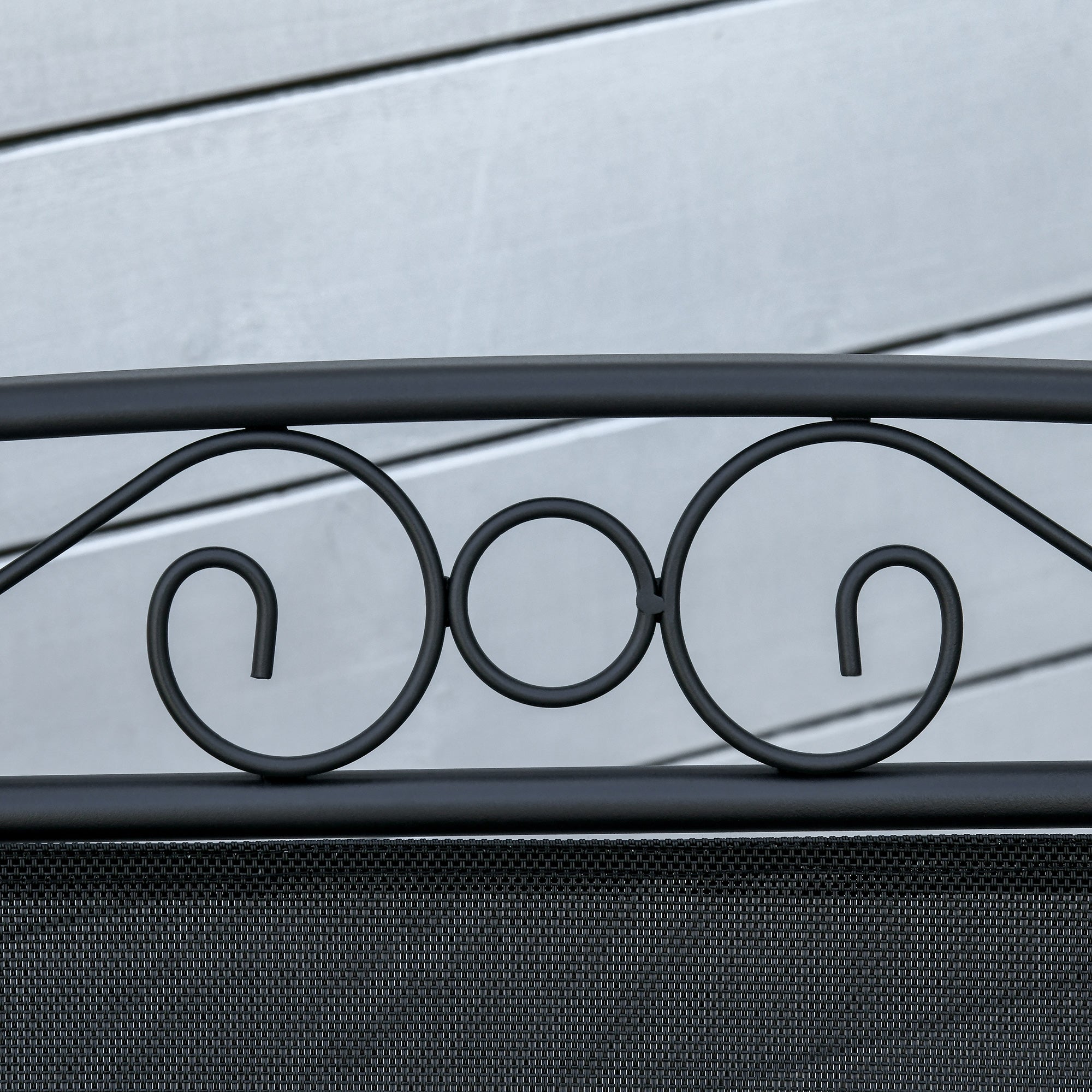 Outsunny Outdoor Glider Bench with Coffee Table, Patio 2-Seat Rocking Chair Swing Loveseat with Breathable Sling for Backyard Garden Porch, Black