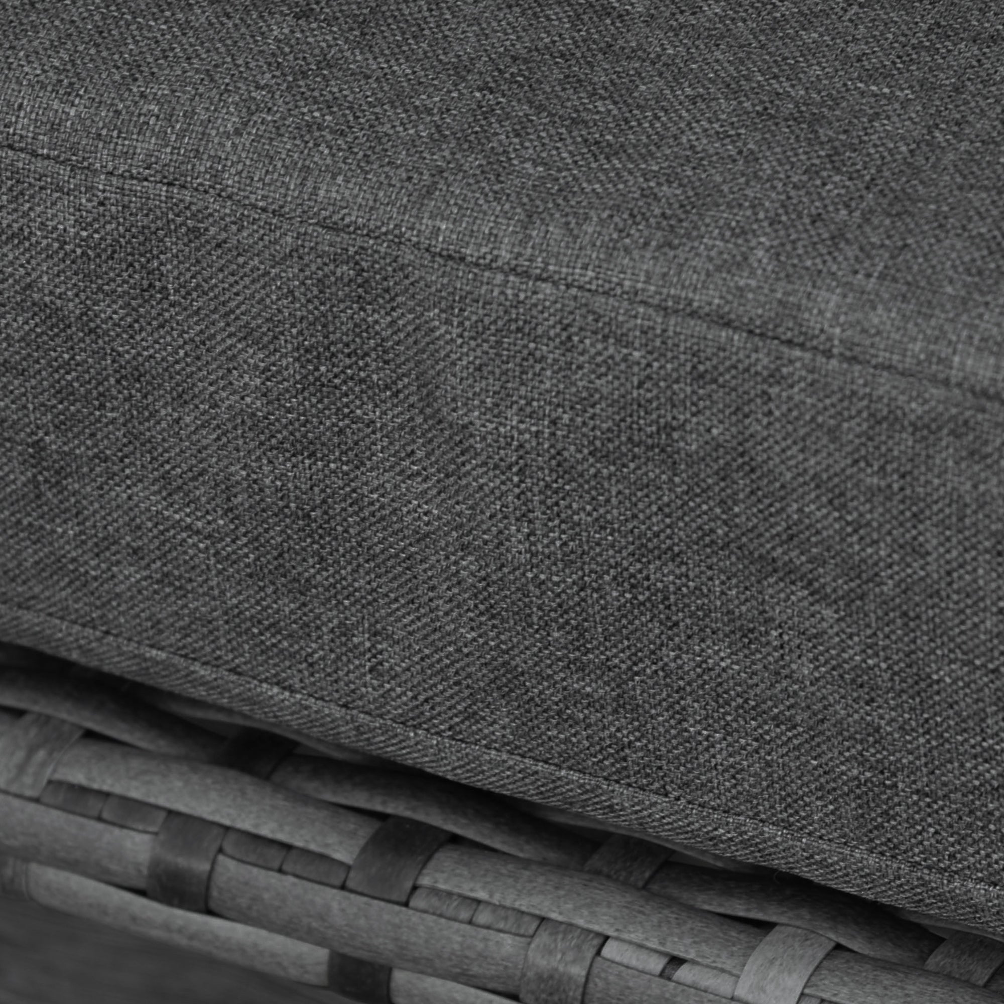 PawHut Wicker Dog House Raised Rattan Dog Cat Bed for Indoor Outdoor Garden Patio Pet Sofa with Cushion Medium Sized Pet Grey