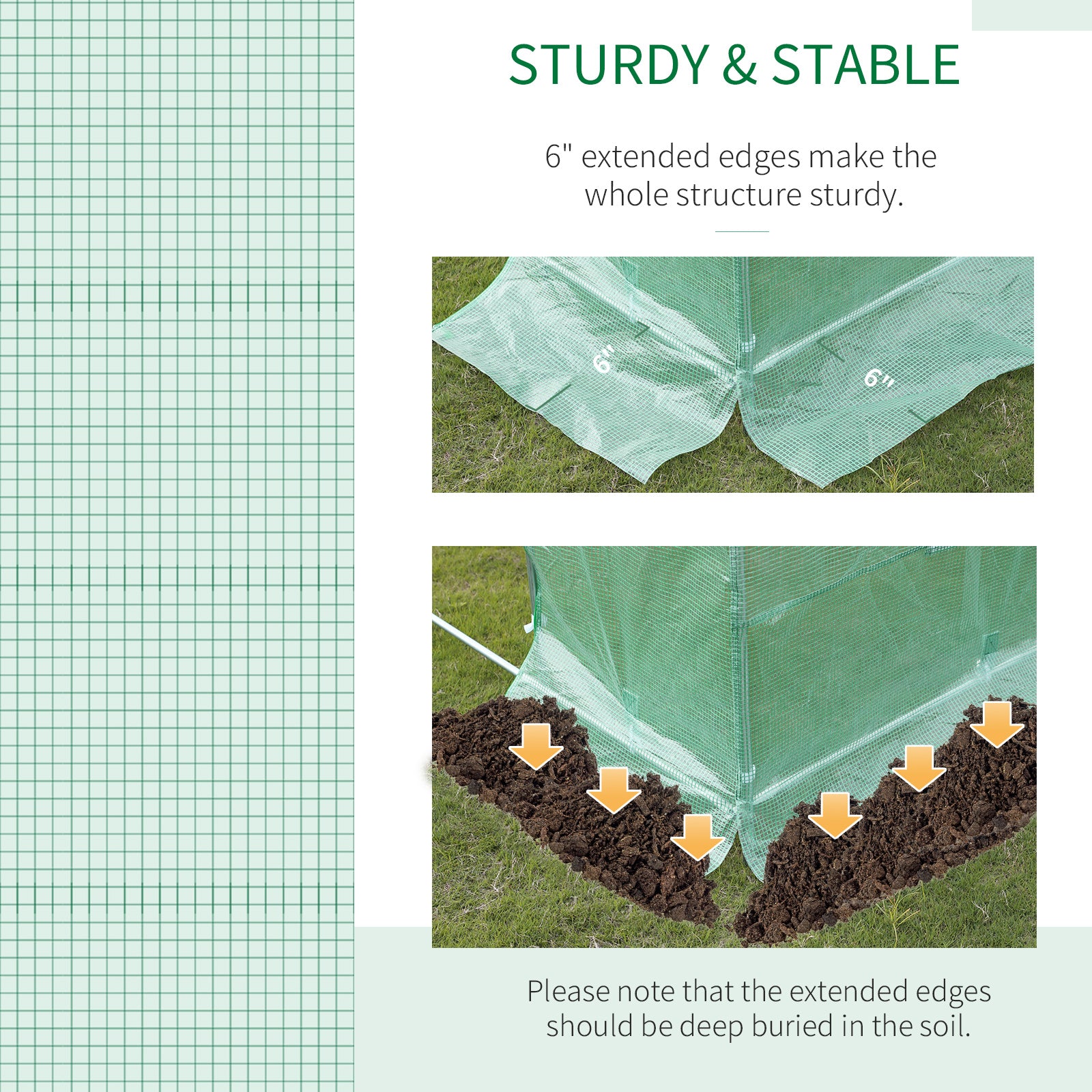Outsunny 20' x 10' x 6.6' Large Walk-in Greenhouse Garden Plant Seed Growing Tent Tunnel Shed with Windows and Door Green