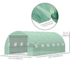 Outsunny 20' x 10' x 6.6' Large Walk-in Greenhouse Garden Plant Seed Growing Tent Tunnel Shed with Windows and Door Green
