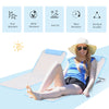 Outsunny 2 Pieces Outdoor Beach Lounge Chair, Patio Steel Folding Chaise Lounge Set w/ Pillow for Sunbath, Snap, Beige