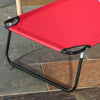 Outsunny Adjustable Outdoor Lounge Chair, Garden Folding Chaise Lounge w/ Reading Hole Reclining Tanning Chair Seat, Folding Camping Beach Lounging Bed with Support Pillow, Red