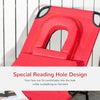 Outsunny Adjustable Outdoor Lounge Chair, Garden Folding Chaise Lounge w/ Reading Hole Reclining Tanning Chair Seat, Folding Camping Beach Lounging Bed with Support Pillow, Red