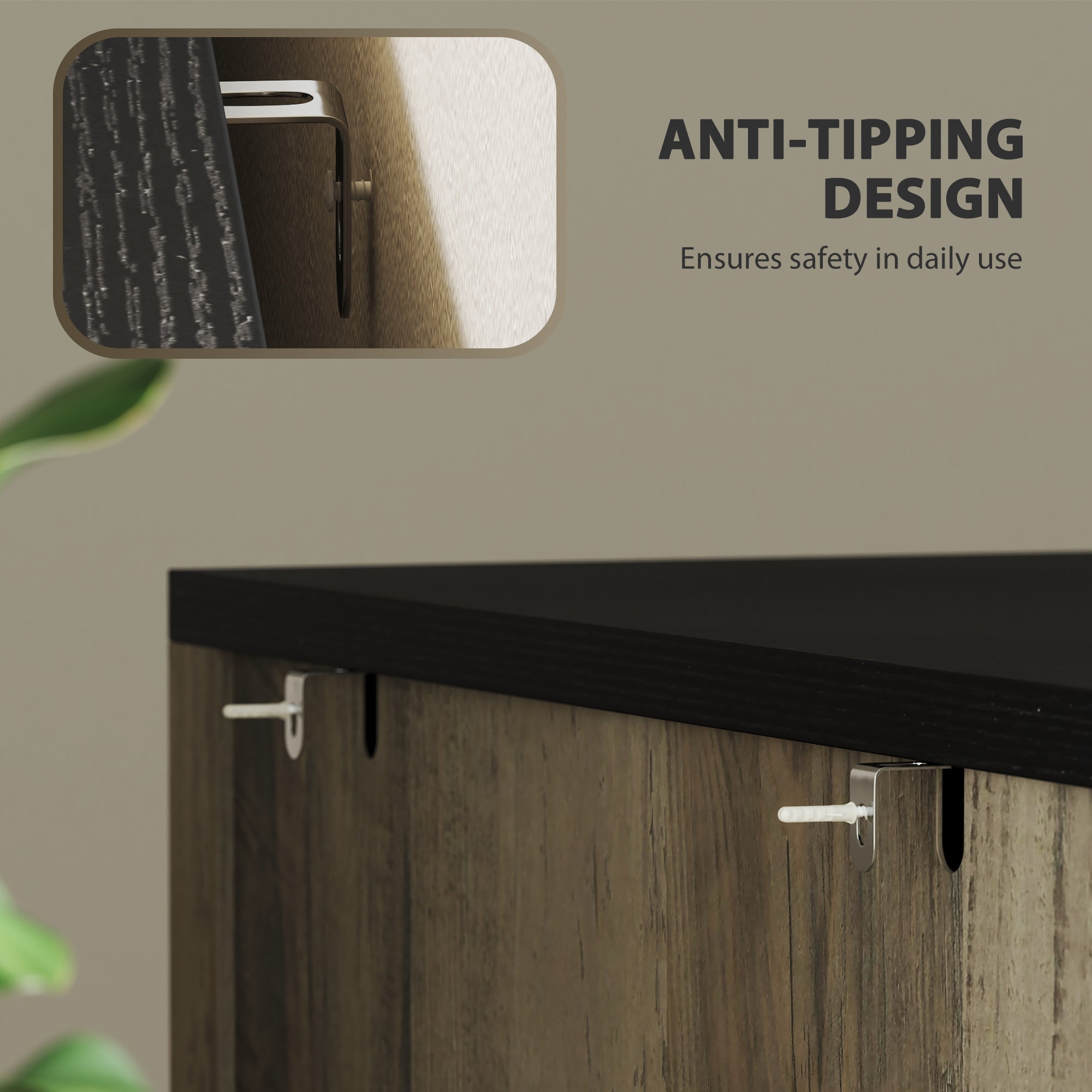 HOMCOM File Cabinet with 2 Drawers, Farmhouse Lateral Filing Cabinet with Adjustable Hanging Bars for Letter, A4 and Legal Size, Printer Stand for Home Office, Grey Wash