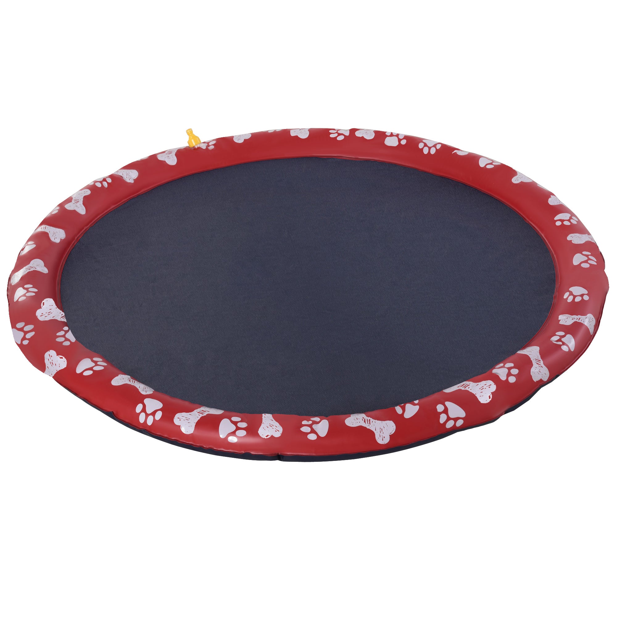 PawHut 170cm Splash Pad Sprinkler for Pets Dog Bath Pool Water Game Mat Toy Non-slip Outdoor Backyard Red