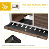 PawHut Wooden Indoor Rabbit Hutch Elevated Bunny Cage Habitat with Enclosed Run with Wheels, Ideal for Rabbits and Guinea Pigs, Brown