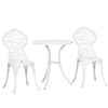 Outsunny 3 Pieces Bistro Set, Patio Table and Chairs with Cast Aluminum Frame for Garden, Balcony, Porch, White