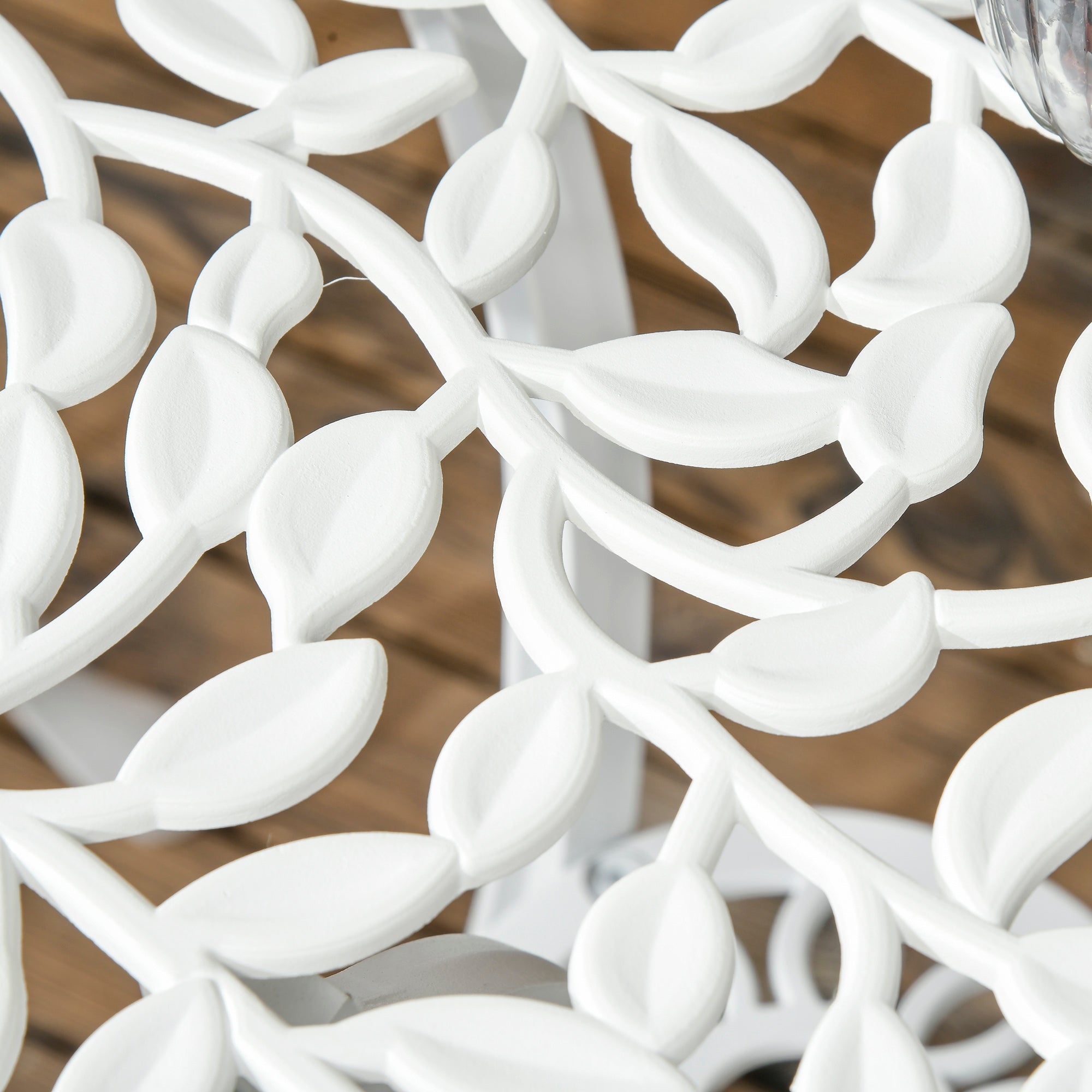 Outsunny 3 Pieces Bistro Set, Patio Table and Chairs with Cast Aluminum Frame for Garden, Balcony, Porch, White