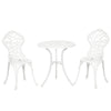 Outsunny 3 Pieces Bistro Set, Patio Table and Chairs with Cast Aluminum Frame for Garden, Balcony, Porch, White