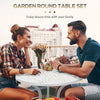 Outsunny 3 Pieces Bistro Set, Patio Table and Chairs with Cast Aluminum Frame for Garden, Balcony, Porch, White
