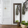 HOMCOM 59" x 23.5" Farmhouse Full Length Mirror, Wall Mount and Leaner Floor Mirror, Vertical and Horizontal for Bedroom, Dark Brown