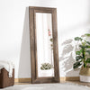 HOMCOM 59" x 23.5" Farmhouse Full Length Mirror, Wall Mount and Leaner Floor Mirror, Vertical and Horizontal for Bedroom, Dark Brown
