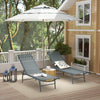 Outsunny Folding Outdoor Lounge Chair Set of 2, 5-Level Adjustable Outdoor Chaise Lounge Chair, Patio Sun Tanning Chair with Mesh Seat for Backyard, Beach, Poolside, Light Grey
