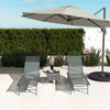 Outsunny Folding Outdoor Lounge Chair Set of 2, 5-Level Adjustable Outdoor Chaise Lounge Chair, Patio Sun Tanning Chair with Mesh Seat for Backyard, Beach, Poolside, Light Grey