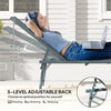 Outsunny Folding Outdoor Lounge Chair Set of 2, 5-Level Adjustable Outdoor Chaise Lounge Chair, Patio Sun Tanning Chair with Mesh Seat for Backyard, Beach, Poolside, Light Grey