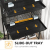 PawHut Birdcage for Canaries, Lovebirds Finches, Budgie Cage with Wheels, Removable Tray, Bottom Mesh Panel, Wooden Perches, Swing, Ramp, Food Containers, 30" L x 18" W x 65" H
