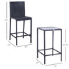 Outsunny 3 Pieces Patio Bar Set Wicker Rattan Garden Deck Bistro Set Barstool and Table Outdoor Furniture for Patios Backyards Balcony Gardens Poolside, Black