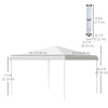 Outsunny 13' x 13'  Pop Up Canopy Height Adjustable, Instant Pop Up Canopy Tent with Carrying Bag, Portable Outdoor Canopy for Party, Camp, Beach, White