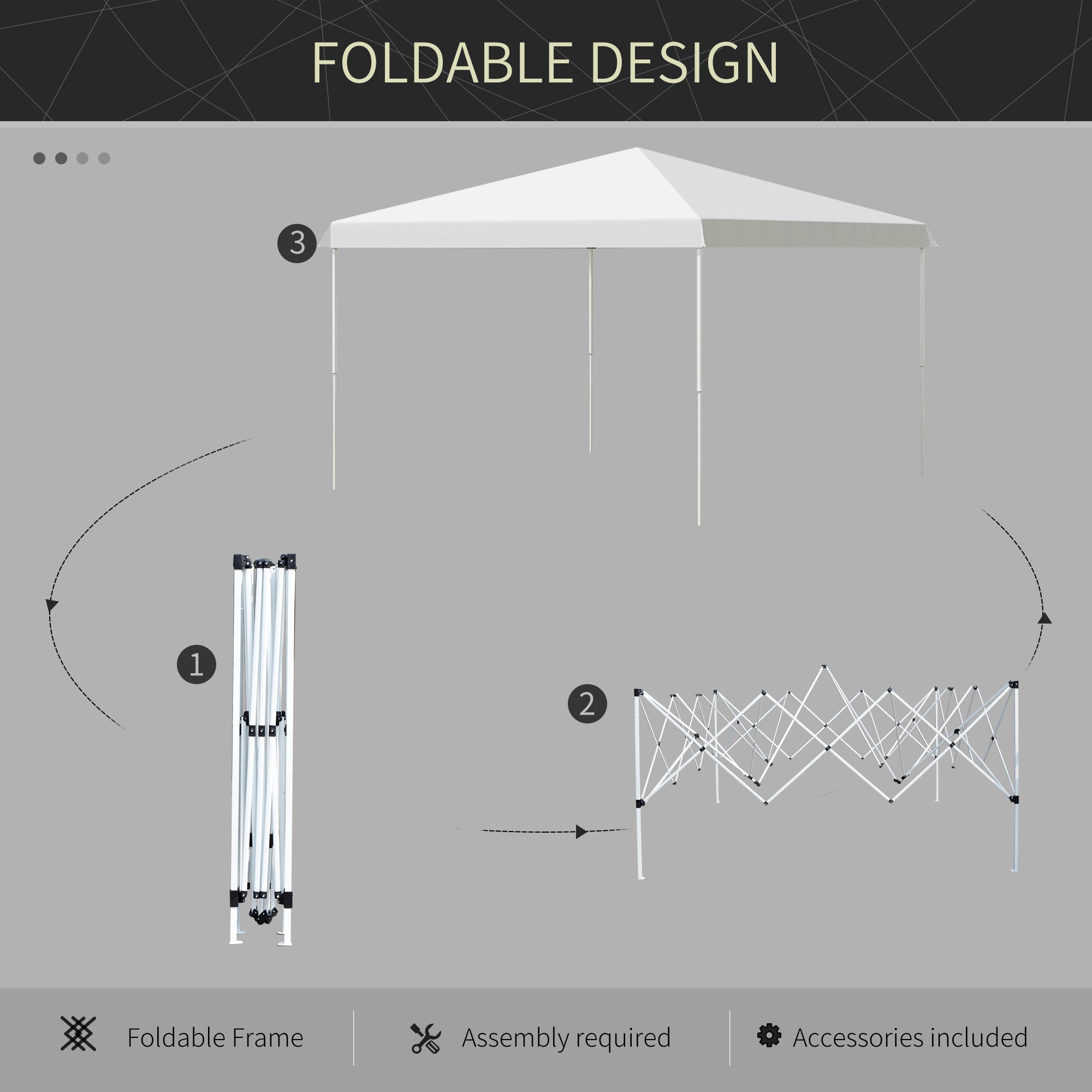 Outsunny 13' x 13'  Pop Up Canopy Height Adjustable, Instant Pop Up Canopy Tent with Carrying Bag, Portable Outdoor Canopy for Party, Camp, Beach, White