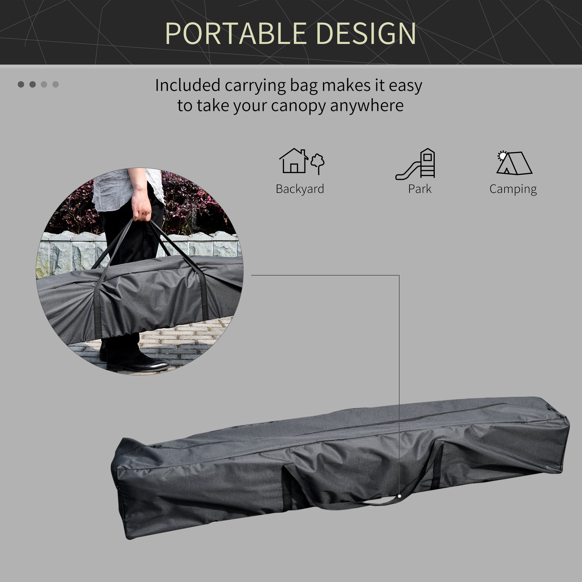 Outsunny 13' x 13'  Pop Up Canopy Height Adjustable, Instant Pop Up Canopy Tent with Carrying Bag, Portable Outdoor Canopy for Party, Camp, Beach, White
