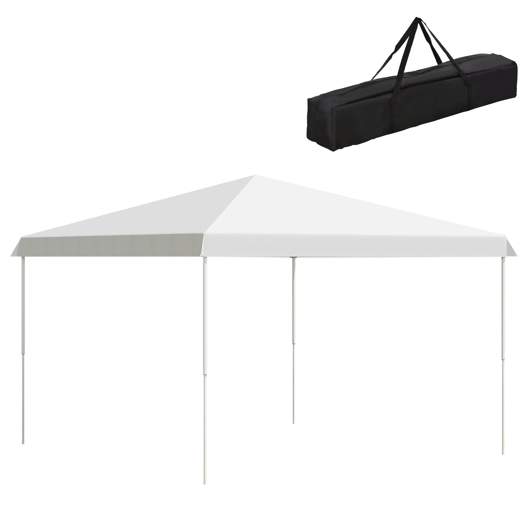 Outsunny 13' x 13'  Pop Up Canopy Height Adjustable, Instant Pop Up Canopy Tent with Carrying Bag, Portable Outdoor Canopy for Party, Camp, Beach, White