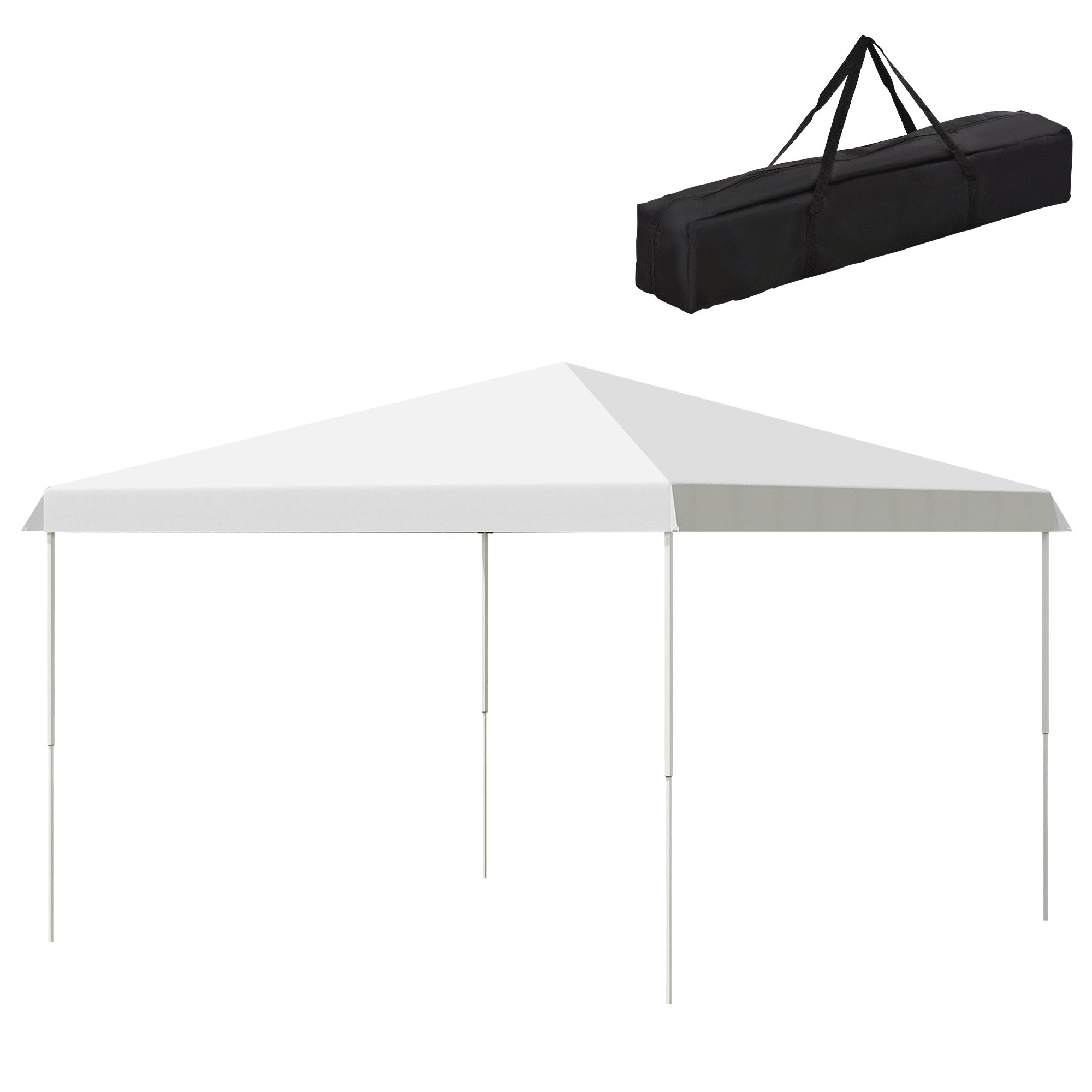 Outsunny 13' x 13'  Pop Up Canopy Height Adjustable, Instant Pop Up Canopy Tent with Carrying Bag, Portable Outdoor Canopy for Party, Camp, Beach, White