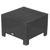 Outsunny Patio Rattan Ottoman, Outdoor Wicker Footrest with Soft Cushion, Metal Frame for Backyard, Garden, and Poolside, White