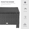 Outsunny Patio Rattan Ottoman, Outdoor Wicker Footrest with Soft Cushion, Metal Frame for Backyard, Garden, and Poolside, White