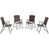 Outsunny Outdoor Wicker Dining Chair Set of 4, 4 Pieces Rattan Foldable Chair with Steel Frame for Garden, Backyard, Porch, Brown